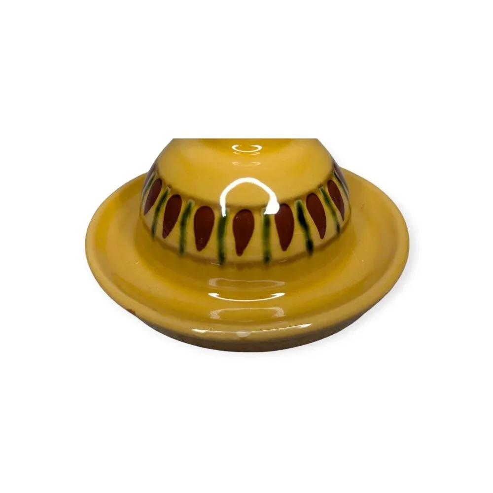 Vintage Pottery Barn Ceramic Golden Painted Taper Handle Walking Candle #5